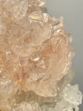 Load image into Gallery viewer, Pink & Orange Druzy Quartz Flower Plate on Matrix— Tichka Massif, High Atlas, Morocco