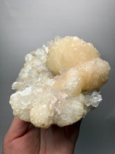 Load image into Gallery viewer, BIG Pearl & Pink Stilbite Flower Crystals w Clear Apophyllite | Maharashtra, India | Collector Display Specimen
