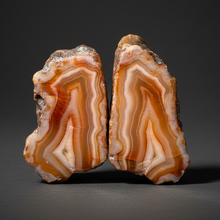 Load image into Gallery viewer, High-Grade Indonesian Sumatra Agate Pair – Vibrant Banded Chalcedony with Rich Color Zoning | Ethical Lapidary & Collector Display Specimens