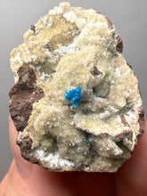Load image into Gallery viewer, Rare Electric Blue Cavansite on Druzy Matrix – Collector Mineral Specimen | India