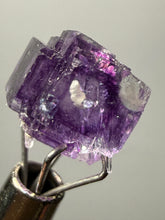 Load image into Gallery viewer, Rhodochrosite + Quartz on Purple Isometric Fluorite (Thumbnail Specimen) | Wutong Mine, China