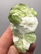 Load image into Gallery viewer, Electric Green Diopside on Quartz – Collector Mineral Specimen (Gilgit-Baltistan) Pakistan
