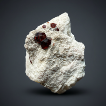 Load image into Gallery viewer, High-Grade Naturally Faceted Red Spessartine Garnet on Matrix — Skardu, Pakistan