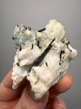 Load image into Gallery viewer, Dark Green Cap Stak Nala Tourmaline and Aquamarine on Cleavelandite Matrix – Haramosh Mountains, Pakistan