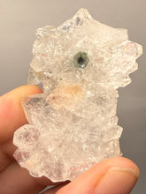 Load image into Gallery viewer, High-Grade Diamond Apophyllite on Pink Stilbite Stalactite — Maharashtra, India