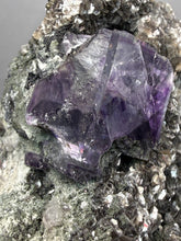 Load image into Gallery viewer, Fluorite Cluster with Mica & Chalcopyrite | Cabinet Specimen | Yaogangxian Mine, Chenzhou, Hunan Province, China