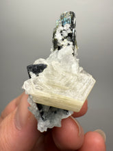 Load image into Gallery viewer, Blue and Dark Green Cap Stak Nala Tourmaline on Cleavelandite Matrix – Haramosh Mountains, Pakistan