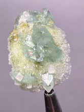 Load image into Gallery viewer, Luminous Mint Apophyllite with Glittering Druzy Sugar Quartz – India