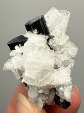 Load image into Gallery viewer, Blue Cap Dark Green Stak Nala Tourmaline With Pink Morganite on Cleavelandite Matrix – Haramosh Mountains, Pakistan