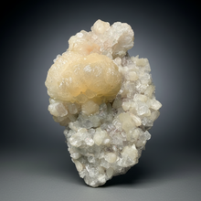 Load image into Gallery viewer, BIG Pearl & Pink Stilbite Flower Crystals w Clear Apophyllite | Maharashtra, India | Collector Display Specimen