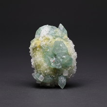Load image into Gallery viewer, Luminous Mint Apophyllite with Glittering Druzy Sugar Quartz – India