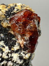 Load image into Gallery viewer, Naturally Faceted Zircon Crystal on Pegmatite–Biotite Matrix • Pakistan Mineral Specimen