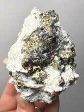 Load image into Gallery viewer, 3.8” New Find: Huanzala Mine Peru Sphalerite + Chalcopyrite + Apatite + Calcite + Quartz | Collector Display Specimen
