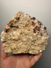 Load image into Gallery viewer, Shiny Peach Stilbite on Druzy Red Heulandite – High-Grade Collector Mineral Specimen from India