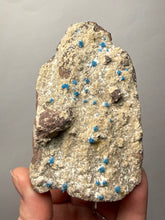 Load image into Gallery viewer, Rare Electric Blue Pentagonite & Cavansite on Druzy Matrix | Collector Mineral Specimen | Wagholi Quarry, India