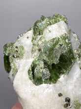 Load image into Gallery viewer, Electric Green Diopside on Quartz – Collector Mineral Specimen (Gilgit-Baltistan) Pakistan