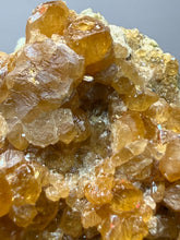 Load image into Gallery viewer, Hessonite Garnet Cluster on Matrix – Natural Collector Specimen from Pakistan | High-Grade Orange-Red Garnet Crystals