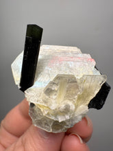 Load image into Gallery viewer, Dark Green Cap Stak Nala Tourmaline on Cleavelandite Matrix – Haramosh Mountains, Pakistan