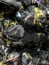 Load image into Gallery viewer, 6.1” New Find: Huanzala Mine Peru Sphalerite + Chalcopyrite + Apatite + Calcite + Quartz | Collector Display Specimen