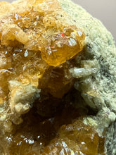 Load image into Gallery viewer, Hessonite Garnet Cluster on Matrix – Natural Collector Specimen from Pakistan | High-Grade Orange-Red Garnet Crystals