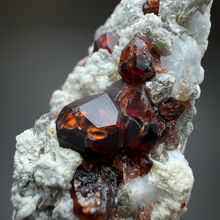Load image into Gallery viewer, High-Grade Naturally Faceted Red Spessartine Garnet on Matrix — Skardu, Pakistan