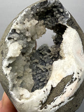 Load image into Gallery viewer, High-Grade Druzy Blue Chalcedony Stalactites Vug — Deccan Traps, Maharashtra, India
