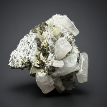 Load image into Gallery viewer, 3.5” New Find: Huanzala Mine Peru Sphalerite + Chalcopyrite + Apatite + Calcite + Quartz | Collector Display Specimen