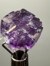 Load image into Gallery viewer, Rhodochrosite + Quartz on Purple Isometric Fluorite (Thumbnail Specimen) | Wutong Mine, China