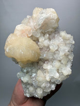 Load image into Gallery viewer, BIG Pearl & Pink Stilbite Flower Crystals w Clear Apophyllite | Maharashtra, India | Collector Display Specimen