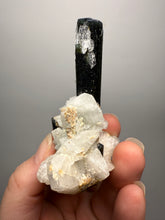 Load image into Gallery viewer, Blue Cap Dark Green Stak Nala Tourmaline on Cleavelandite Matrix – Haramosh Mountains, Pakistan