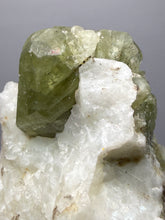 Load image into Gallery viewer, Electric Green Diopside on Quartz – Collector Mineral Specimen (Gilgit-Baltistan) Pakistan