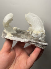 Load image into Gallery viewer, RARE COMBO Moroccan Ram’s Horn Selenite (Gypsum) with Yellow Botryoidal Fluorite Display Specimen