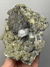 Load image into Gallery viewer, 4.8” New Find: Huanzala Mine Peru Sphalerite + Chalcopyrite + Apatite + Calcite + Quartz | Collector Display Specimen