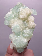 Load image into Gallery viewer, Luminous Mint Apophyllite with Glittering Druzy Sugar Quartz – India