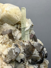 Load image into Gallery viewer, Aquamarine with Smoky Quartz on Albite Mineral Specimen | Nagar Valley, Gilgit-Baltistan, Pakistan