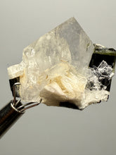Load image into Gallery viewer, Dark Green Cap Stak Nala Tourmaline and Cleavelandite on Quartz – Haramosh Mountains, Pakistan | Thumbnail Specimen