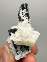 Load image into Gallery viewer, Blue and Dark Green Cap Stak Nala Tourmaline on Cleavelandite Matrix – Haramosh Mountains, Pakistan