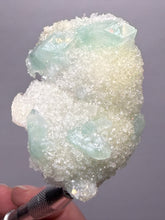 Load image into Gallery viewer, Luminous Mint Apophyllite with Glittering Druzy Sugar Quartz – India