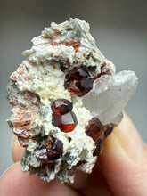 Load image into Gallery viewer, High-Grade Naturally Faceted Red Spessartine Garnet on Matrix — Skardu, Pakistan