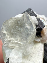 Load image into Gallery viewer, Dark Green Cap Stak Nala Tourmaline & Pink Morganite on Cleavelandite on Quartz Matrix – Haramosh Mountains, Pakistan