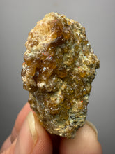 Load image into Gallery viewer, Hessonite Garnet Cluster on Matrix – Natural Collector Specimen from Pakistan | High-Grade Orange-Red Garnet Crystals