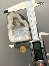 Load image into Gallery viewer, Golden Calcite on Blue Druzy Quartz — Deccan Traps, Maharashtra, India | Collector Display Specimen