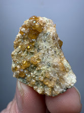 Load image into Gallery viewer, Hessonite Garnet Cluster on Matrix – Natural Collector Specimen from Pakistan | High-Grade Orange-Red Garnet Crystals