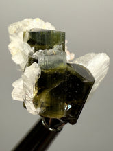 Load image into Gallery viewer, Blue Cap Dark Green Stak Nala Tourmaline and Cleavelandite – Haramosh Mountains, Pakistan | Thumbnail Specimen