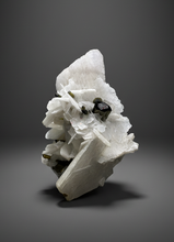 Load image into Gallery viewer, Dark Green Cap Stak Nala Tourmaline on Cleavelandite Matrix – Haramosh Mountains, Pakistan
