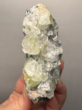 Load image into Gallery viewer, High-Grade Green Apophyllite with Pink Stilbite on Black Chalcedony – Deccan Traps, India