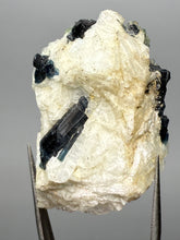 Load image into Gallery viewer, Blue Indicolite & Mint Green Tourmaline on Matrix – Pegmatite Mineral Specimen from Pakistan