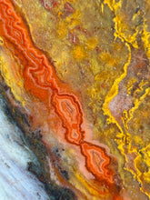 Load image into Gallery viewer, Pink Yellow Red Moroccan Agate | High Atlas Mountains •UNPOLISHED LAPIDARY SLAB