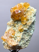 Load image into Gallery viewer, Hessonite Garnet Cluster on Matrix – Natural Collector Specimen from Pakistan | High-Grade Orange-Red Garnet Crystals