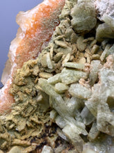 Load image into Gallery viewer, High-Grade Green Heulandite on Peach Stilbite Crystal Cluster | Deccan Traps, Maharashtra, India | Collector Mineral Specimen